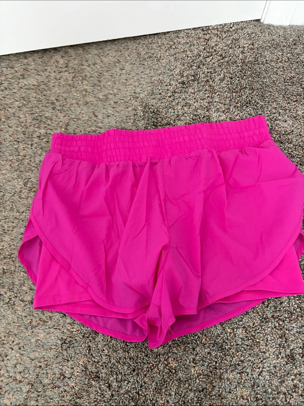 Like new- Bright Fuchsia Athletic Shorts- 2 in 1 shorts
